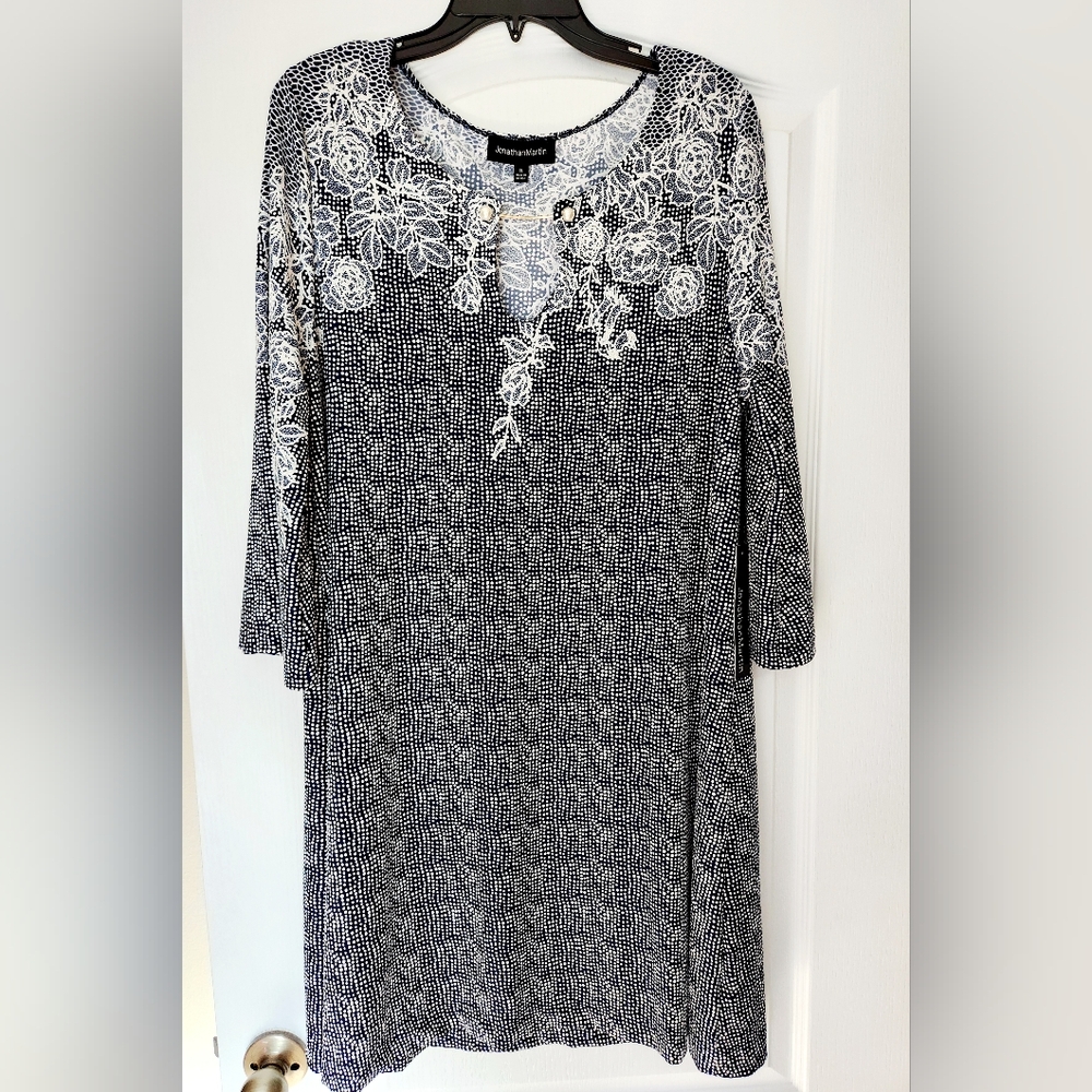 Jonathan Martin textured dot floral dress